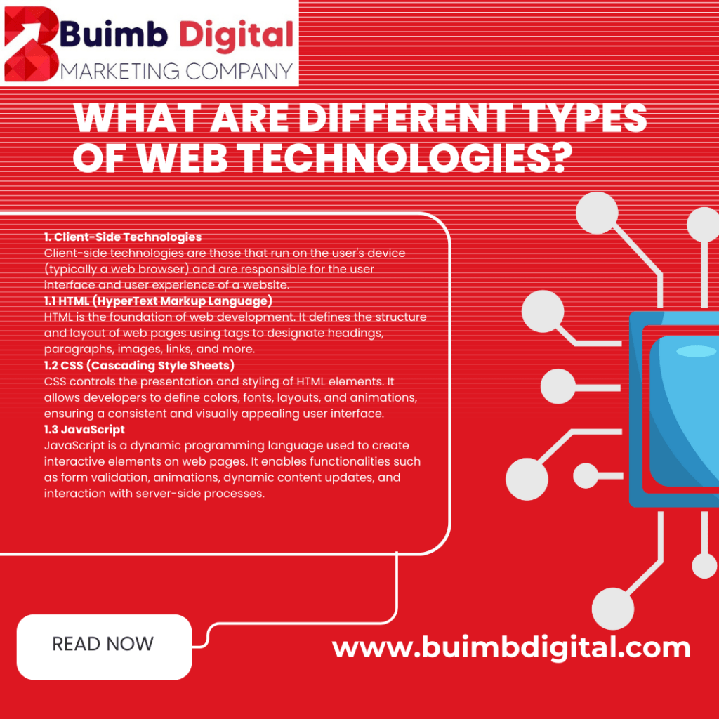 What are different types of web technologies?